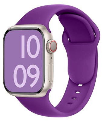 ELETTRONEO C1A Cinturino per Apple Watch Ultra 3 2 49mm, Serie 11 10 46mm, 9 8 7 45mm 41mm, SE 6 5 4 44mm 40mm, 3 2 1 42mm 38mm Donna Uomo Band Bracciale Sport Silicone, Viola Regina