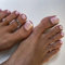 Square French False Toenails - Press On Nails French Tip - Nude Pink Short Fake Nails With Glue - Glossy Full Cover Glue On Stick On Toenails For Women Nail Art Decoration - 12sizes，30pcs