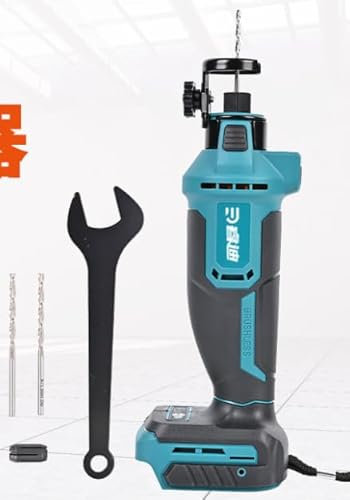 Taglierina per cartongesso senza fili per Makita batteria da 18 V, 32000 giri/min, sega da taglio senza spazzole con luce LED, profondamente regolabile, sega rotante per cartongesso, per tagliare