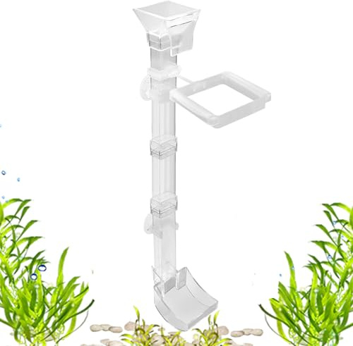 Garnelenfutterspender für Aquarium: Transparentes Futterrohr und Teller-Set, Anti-Kratz-Design für Betten, Krabben, verstellbare Höhe, einfache Installation
