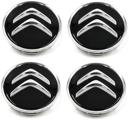 KOQAWSE 4 Pièces Cache Moyeu pour Citroen C4 II Picasso 2013-2016 60mm, Cache Moyeu Centre de Roue Bouchon de Jante Auto Accessoires de Voiture,A