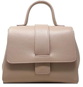 Chicca Borse Borsa a Mano Elegante con Tracolla da Donna in Pelle (Rosa Cipria)