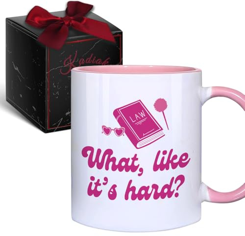 Kadiak What, Like It's Hard? Funny Lawyer Mug Gift for Women Mom Sister Wife, Barrister Attorney Law Student Graduation Bar Exam Gifts 11oz