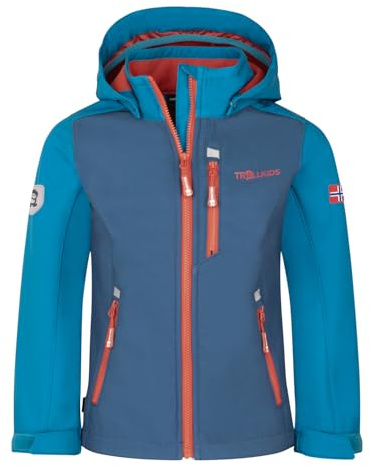 Trollkids Kids Balestrand Jacket | mit Fleece-Innenseite, Kapuze & Taschen wasserabweisend, winddicht & perfekt für die Übergangszeit.