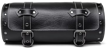 ACEBSBGGAP Multifunktional Motorradtasche Für Kawasaki wasserdichte PU Leder Werkzeugtasche Universal Motorrad Satteltasche Vordere Lenkertaschen(Schwarz)