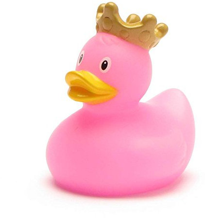Duckshop I Badeente Mini König pink I Quietscheente I Quietscheentchen I L: 4,5 cm I Geschenk Kinder I Präsent Sammler