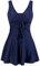 Wantdo Femme Maillots de Bain Une Pièce Robe pour Natation Sportif Impression Élasticité Imprimé Fleur Col en V Taille Plus Cache-Ventre Bretelles Larges Rembourré,Bleu Marine(02),EU52/ UK 24