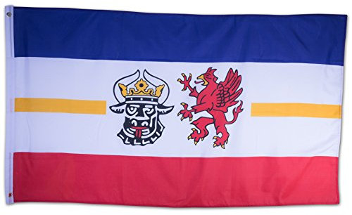 SCAMODA Bundes- und Länderflagge aus wetterfestem Material mit Metallösen, Outdoor Fahne & Flagge (Mecklenburg-Vorpommern) 150x90cm