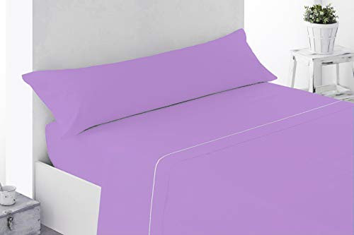 Energy Colors Textil - Excellent 105 - Juego SÁBANAS Completo 3 Piezas Verano Cama 105 x 190-200 cm (Malva)