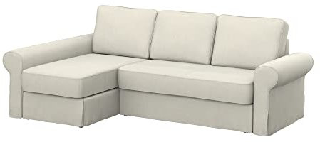 Soferia Sofabezug Kompatibel Mit Backabro 2er-Sofa Mit Recamiere Sofaüberzug Sofaüberwurf Sofaschoner Cover Wasserabweisend Fleckschutz Softi Beige
