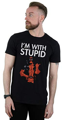Marvel Men's Deadpool I'm with Stupid T-Shirt