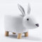 THC Living Tierhocker klein Stoff Holzbeine Deko Hocker Kinderhocker Wilde Tiere Kinder Hocker Wild Animals (Hase)