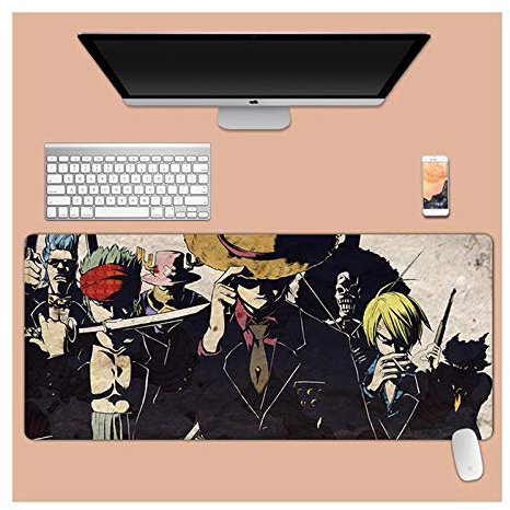 ITBT One Piece Tappetino Mouse Gaming, Grande Anime Mouse Pad XXL 900x400mm Confortevole, Lavabile, 3mm Antiscivolo Tappetino Scrivania Supporto per Ufficio Computer, Adatto per Computer e PC, W