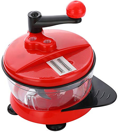 LTLCLZ Hand Crank Food Chopper Mixer and Blender, Multifunction Food Processor Meat Grinder, with 3 Fast, Medium and Slow Operating Speeds 2500ml Stainless Steel Blades