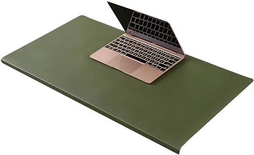 Büro Leder-Schreibunterlage, großes Mauspad mit Kantenschutz, wasserdicht, glatte Schreibunterlage für Laptop-Tastatur, 90 x 40 cm, grün