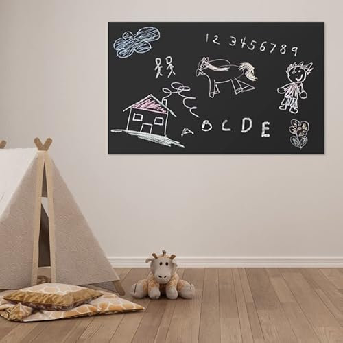 Kühlschrankfolie selbstklebend schwarz | Für echte Kreide & Kreidestifte | verschiedene Größen | Kreidetafel | Wandfolie | Inneneinrichtung DIY Deko Schreibtafel Maltafel (60x40cm)