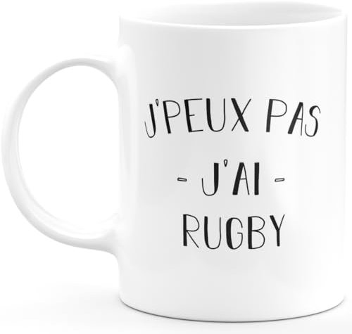 quotedazur - Mug Je Peux Pas J'ai Rugby - Blanc/Céramique