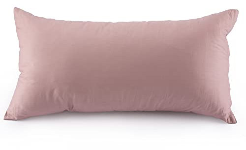 ATsense 2er Set Kissenbezug 40x80 cm - 100% Baumwolle, Rosa Kopfkissenbezug mit Reißverschluss, Super Weicher Kissenbezug, ÖkoTex Zertifiziert für Allergiker Geeignet