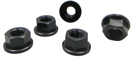 RISON-Titanium 5 Pezzi Dado Flangiato Esagonale in Titanio M4x0.7mm, Dadi Esagonali di Bloccaggio DIN 1661, Dadi a Flangia Autobloccante di Pignone Controdado per Moto