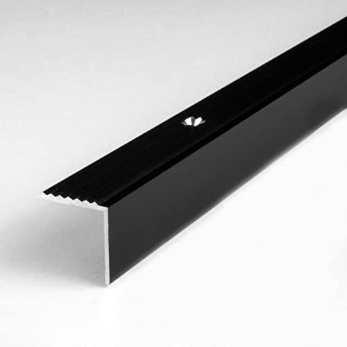 PROVISTON | Treppenkante | Aluminium eloxiert | Bronze Dunkel | Breite 20 mm | H?he 20 mm | L?nge 1000 mm | Gebohrt | Treppenkantenprofil | Treppenwinkel | Winkelprofil | Kombiwinkel | 1 St?ck