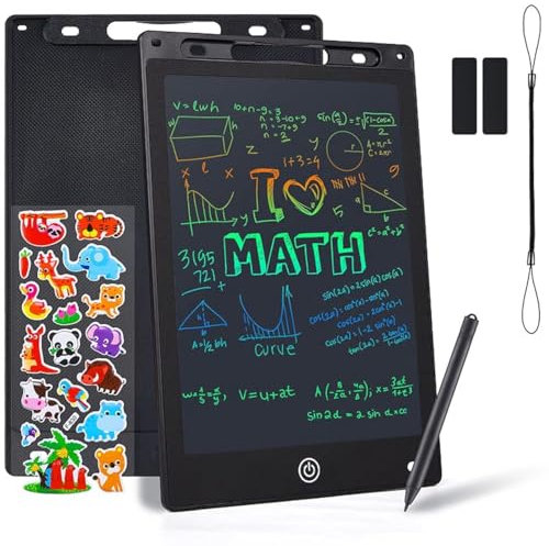 Coolzon Vistoso Tableta de Escritura LCD 10 Pulgadas, LCD Pizarra Magica borrable y Reutilizable para niños de Dibujo para Pinturas,Pegatinas de Dibujos Animados de Animales Gratis,Negro