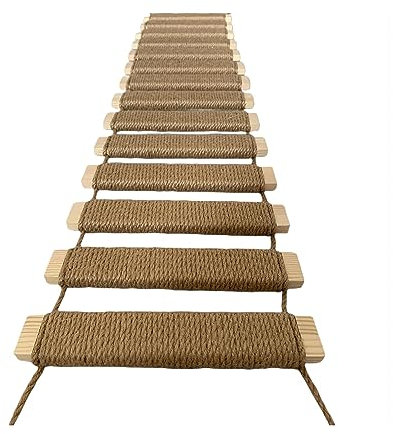 Yearlam 100CM Cat Ladder Bridge Wall Cat Cage Sisal Rope Cat Climbing Frame Pet Furniture Cat Step Scratcher Post Kitten Toys Cat Tree Tower with Hammock