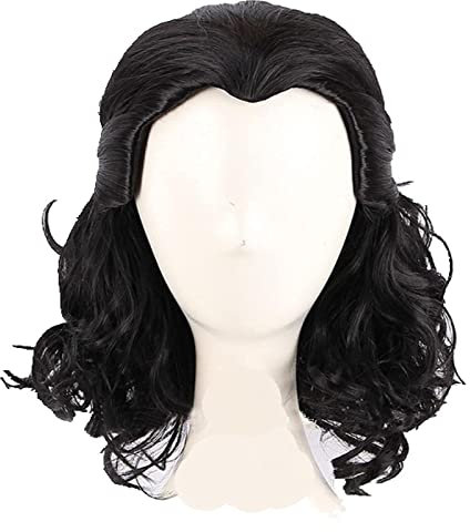 WELLHY Cosplay Perücke Loki Cosplay Perücke Loki schwarz gelockt hitzebeständiges Kunsthaar Comic Loptr Rollenspiel Perücken + Perückenkappe for Coser