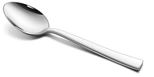 Herogo Teaspoons, Stainless Steel Teaspoons Set of 12, 14 cm Coffee Spoon for Coffee, Tea, Dessert, Cake, Square Handle, Smooth Edge & Heavy Duty, Rust Free & Dishwasher Safe (Metal Silver)