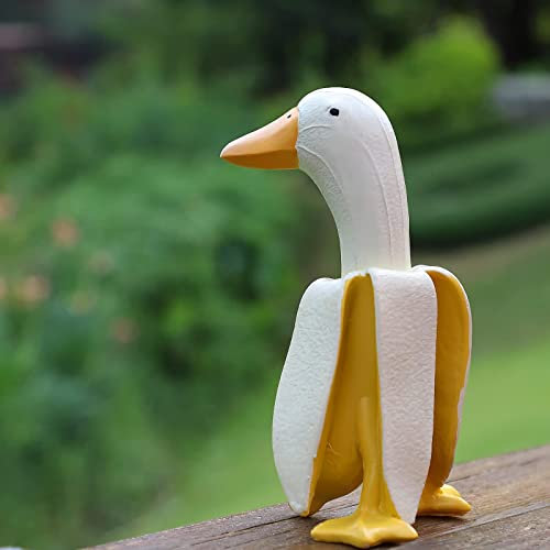 Sunwuun Bananenente Gartendeko für Draußen, Lustige Gartenfiguren und Gartenzwerg, Personalisierte Figürchen, Geschenke für Beste Freundin