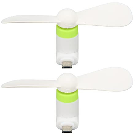 Cyrank 2 Stück Mini-Handy-Lüfter, Smartphone-Lüfter, 2-in-1-Handy-Lüfter, Handy-Zubehör Mit Micro-USB-Typ-C-Schnittstellen Für Handys