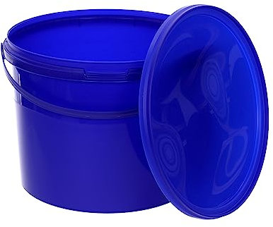 BenBow Seau avec Couvercle 10L Bleu 1x 10 Litre - apte au Contact Alimentaire, Stable, hermétique, étanche, sans Odeur - récipient de Stockage en Plastique, avec poignée - Vide