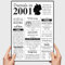 VP-DSGN Geburtstag - 2001 - Bild Plakat Zeitungsartikel Fakten zum Jahrgang - Deko Geschenkideen zum Geburtstag, Mann Frau - damals in - Poster