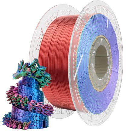 Chitu Systems Conjure Silk PLA 3D Drucker Filament, 1.75mm Triolor Filament, Silk Rot Blau Grün 3D Druck Filament 1KG/2.2lb
