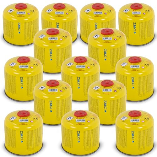 ZMC 14X Gaskartuschen 300g, Schraubkartusche 600ml mit Propan/Butan Gas, EN417 Eurogewinde 7/16, Ventilkartusche Gaskartusche passend für Gaskocher, Gasbrenner, Unkrautbrenner, Camping & Weber Grill