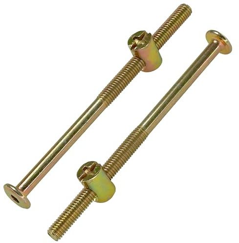 10-Set M6 Furniture Bolt and Nut Kit, Hex Socket Bed Bolts, Screws, and Nuts (100mm)