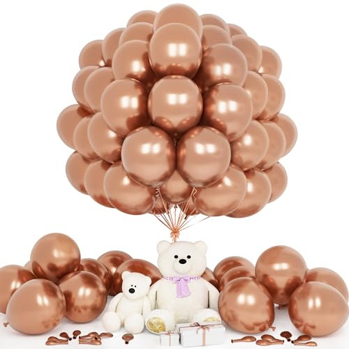 Teselife Ballons Métal Or Rose, 50Pièces 12Pouces Métal Or Rose Ballon Arche Guirlande Homme Femme Anniversaire Mariage Proposition Valentin Douche Nuptiale Diplôme Retraite Retraite Fiançailles Déco