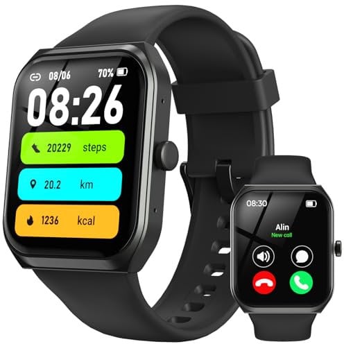 Reloj Inteligente Hombre Mujer - 1,91 HD Smartwatch Hombre con Llamada Bluetooth,Notificación,Reloj deportivo con 112+ Deportes,Pulsómetro, Monitor de Sueño,240+ Diales,Podómetro,para Android iOS