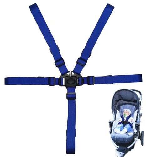 Hochstuhl-Sicherheitsgurte, Zubehör für Tripp Trapp Gurt, Blauen 5 Punkt Gurt für Babys Geeignet, Blauer, Verstellbarer Sicherheitsgurt, Geeignet für Hochstühle, Kinderwagen, Babystühle