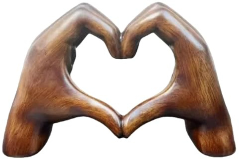 Yaztauho Liebe Herz Hände Statue, Skulptur Hände Herz, Herz-Hände-Statuen, Herzhände Skulptur, Herz geformt Herz Hand Skulptur Dekoration, Skulpturen Heimdekoration, Bücherregaldekoration