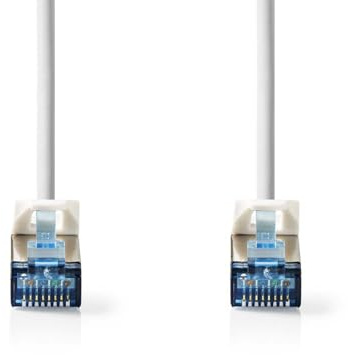NEDIS CAT6a-Netzwerkkabel - S/FTP - RJ45 Stecker - RJ45 Stecker - 15.0 m - Snagless - Rund - LSZH - Weiss - Label
