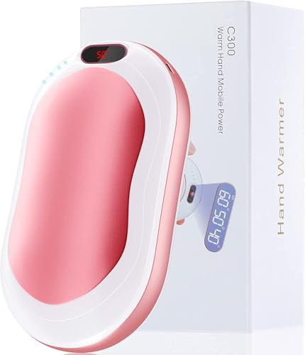 Wothfav Chauffe-Mains Rechargeable, 10000mAh Électrique Chaufferette Main Portable, 3S Chauffage et 3 Niveaux de Chauffe, Chaufferette de Poche Reutilisable pour Cadeaux Femmes, Enfants