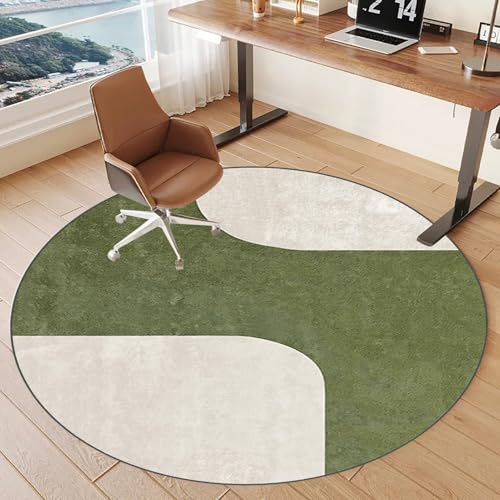 110 cm Bürostuhl Matte, Bodenschutzmatte Rund, Teppich-Stuhlmatte, Bürostuhl Unterlage Teppich, Gaming Teppich, Schreibtischstuhl Unterlage Teppich Stuhlunterlage, Fußbodenschutz für Bürostuhl