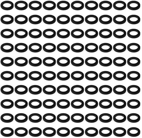 YIXISI 100 Pezzi 10.2x15x2 mm Rondelle per Cerniere Porte, Anelli di Plastica per Cerniere per Porte, Anelli per Porte Camera Rondelle, Rondelle Della Porta, per Cerniere Porte, Nero Nylon