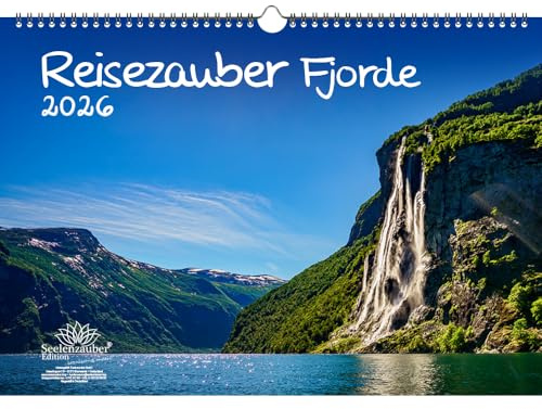 Reisezauber Fjorde DIN A3 Kalender für 2026 Bach Fluß Baum Bäume Wald Natur - Seelenzauber