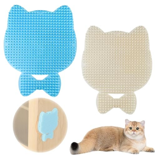 GGUFAY Selbstreinigende KatzenbüRste, Cat Groomer, Silikon Massageecke FüR Katzen, Silikon Katzenpflege-Massage-HaarausfallbüRste Mit Riemen, Cat Self Groomer, FüR Katzen Massage Und Haarentfernung