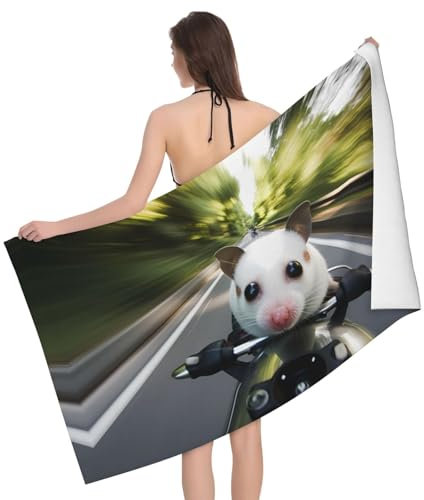 PHAYAH Strandtuch mit Tiermotiven, bedruckt, für Badezimmer, Mikrofaser, großes Strandtuch, Reisezubehör, 132,1 x 81,3 cm