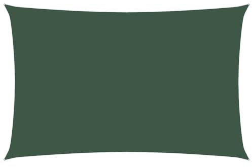 HOMTAKIE Voile de Parasol Tissu Oxford rectangulaire 2,5x5 m Vert foncé