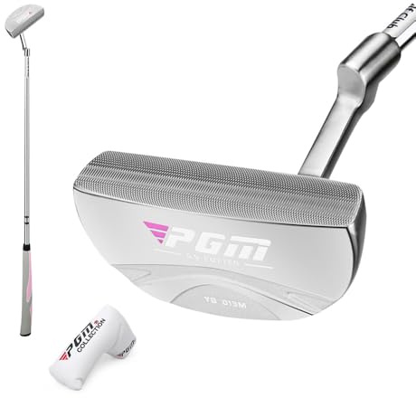 Putter da golf per destrorsi, da donna, con manico in acciaio, 3 gradi, lunghezza 83,8 cm, per allenamento con mazze da golf con copritesta (putter con copricapo)