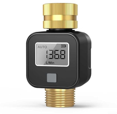 ComfyHarbor Minuteur d'eau de jardin avec enregistreur de débit, écran LCD, étanchéité IP55, vanne en laiton, contrôleur d'irrigation pour système d'arrosage extérieur
