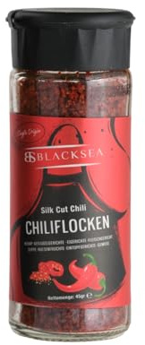 BLACKSEA Chiliflocken 45 g – Aromatisches Chili – Scharfes Gewürz für Kebap, Fleischgerichte, Pasta, Eiergerichte, Suppen, Eintöpfe & Gemüse – Fruchtig-würzige Chilli Flocken